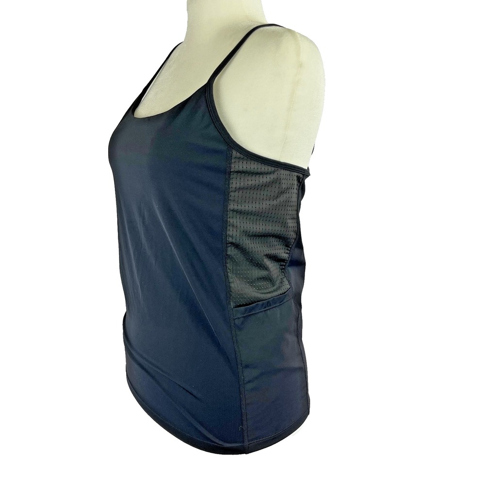 Vooveeya Womens Active Wear Tank Top Size Large Black Adjustable Fitness Gym